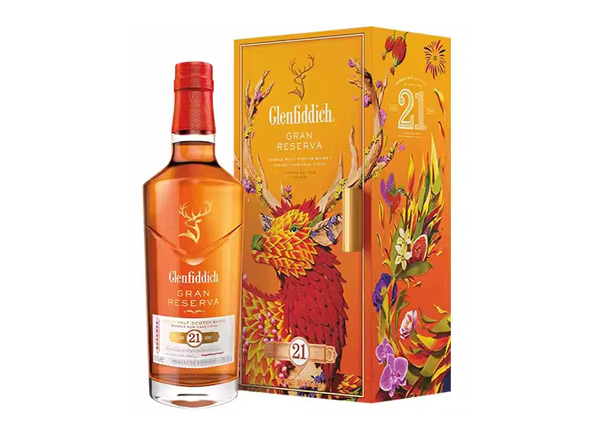 昆明回收格兰菲迪21年700ml福鹿生花新年装福鹿呈祥新春礼盒装Glenfiddich苏格兰威士忌